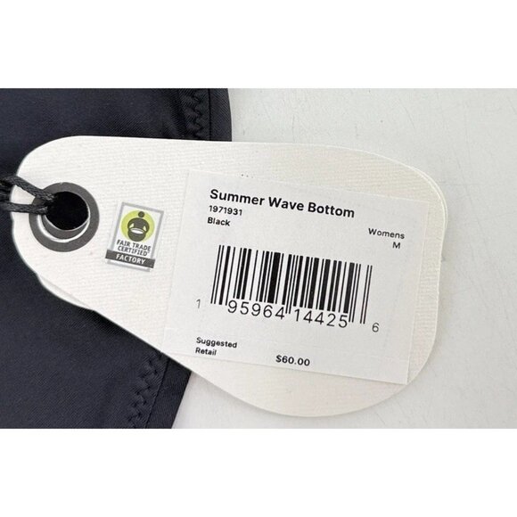 NWT prAna Summer Wave Black Bikini Swim Bottoms Sz M Minimalist Surfer - Picture 3 of 6